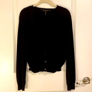 BCBG MAXARIA black‎ cropped cardigan sweater